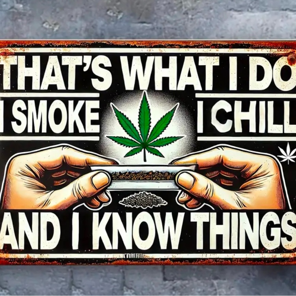 Retro Cannabis Sign - Black and Green